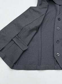 SHEIN Tall 女士时尚商务休闲 V 领背心上衣 + 锥形及踝西装裤 2 件套 - 深灰色 - 查看 7