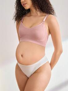 BloomMama Women's Solid Color Seamless Minimalist Comfortable Maternity Bra For Feeding Mothers - Purple - View 2