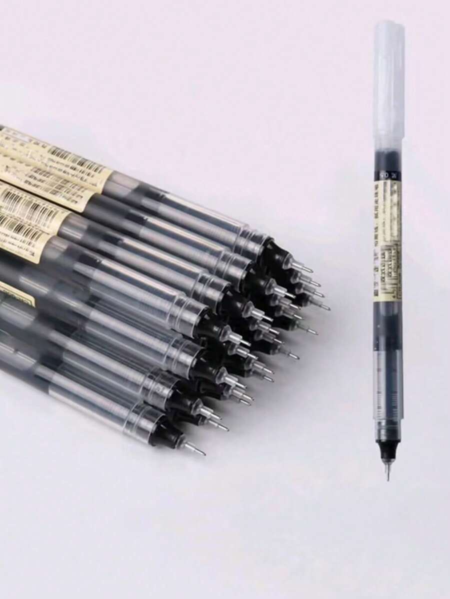 5pcs/10pcs/20pcs Lot Ultra Fine Finance Gel Pen Black Blue Red Ink Refills Rods Gel Pen For School Office Exam Supplies Stationery Back To School  Halloween Decor Wall Decor, Bedroom Curtains Living Room Decor Fall Decor,Christmas Decorations School Notebook - Black - View 1