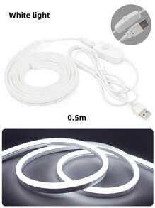 1 Roll Of 0.5/1/2/3/5m USB 5V Flexible Neon Light Strip, Solid Color Button Switch LED Strip Light, Suitable For Bedroom, Living Room, Bathroom, Party And Outdoor DIY Decoration - USB - View 12
