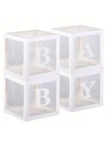 SHEIN 1 Bộ/4 Chiếc, Hộp 9,84in và Chữ cái, Hộp Trắng Có Chữ Cái Cho Sinh Nhật, Đám Cưới, Trang Trí Tiệc Mừng Em Bé, Hộp Bóng Bay Trong Suốt, Khối Trong Suốt Cho Tiệc Sinh Nhật, Hộp Quà Tặng, Tiệc Cưới Cho Cô Dâu, Tiết Lộ Giới Tính, Hộp Trang Trí Đám Cưới, Trở Lại Trường, Trang Trí Mùa Thu, Trang Trí Halloween, Trang Trí Giáng Sinh, Quà Tặng Tiệc Tùng, Tốt Nghiệp - trắng - Xem 14