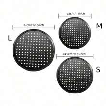 1pc Pizza Pan With Holes, Round Pizza Pan For Oven,9.65 Inch (About 24.5 Cm),11 Inch (About 27.9 Cm),12.6 Inch (About 32 Cm) Baking Pan, Non-Stick Baking Supplies Family Restaurant Kitchen Steel Fresh-Keeping Pizza Pan - Black - View 10