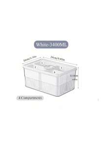 SHEIN 1PC Food Storage Containers, Stackable Refrigerator Storage Box And Storage Organizers, Vegetable And Fruit Organizer, Universal Plastic Refrigerator Storage Container With Fresh Timer Lid Drip Tray - Suitable For Fruits, Vegetables, And Eggs.Christmas - Multicolor - View 13