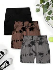 Easithlete 女士褶皱无缝高弹力运动短裤，适合日常健身 - 彩色 - 查看 4