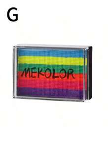 1 pieza Paleta de acuarela de 6 colores arco iris, kit de arte facial lavable para volver a la escuela - Multicolor - Ver 16