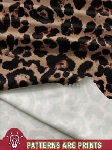 SHEIN LUNE Women Leopard Print Waistband Tie Waist Long Pants, Suitable ...
