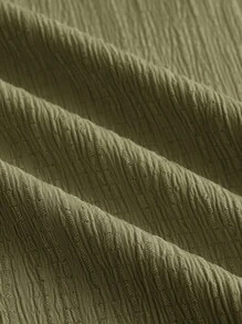 SHEIN EZwear Bộ 2 quần dài màu xanh lá cây và đen quân đội cỡ lớn - xanh quân đội - Xem 7