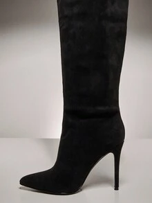 SHUZIA 女式简约细高跟休闲靴 - 黑色 - 查看 5