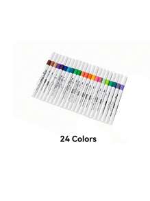 12/24/48/60 Colors Acrylic Paint Marker Pens, Suitable For Drawing And Art DIY Creation, Waterproof, Washable, Can Be Used For Painting On Fabric, Glass, Ceramic, Plastic And Most Surfaces,Paint Stationery For Art DIY Creation, Sketching, And Creating Beautiful Artworks In Offices, Schools, Students, Stationery, And School Supplies