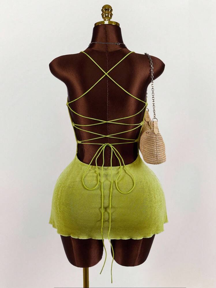 linen green midi dress French Connection Women's Sleeveless Sweetheart Neck Dress - Botanica Green main image 0