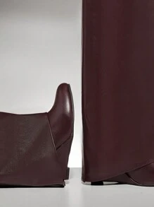 SHUZIA Giày bốt cao gót đế xuồng đế dày thoải mái hàng ngày cho nữ - Màu nâu Sô-cô-la - Xem 6