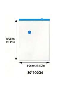1PC Vacuum Compression Zipper Storage Bags,Storage Containers, Storage Bags.School Bag,Vacuum Compression Bag [Pump Not Included] For Clothes, Quilts, Cabinet,Dolls, Girls Toys Storage-Saves 80% Space, Travel Storage Bag (5 Sizes Available) Decorations Autumn Decor Festival Decor Room Decor Home Decor Fall Decor Bedroom Decor Christmas For Holiday Gift Giving - Blue and White - View 14