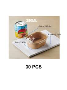 10pcs/20pcs/30pcs Disposable Snacks & Nuts Packaging Box, Kraft Paper Packing Box With PET Cover, Sturdy And, Restaurant Dedicated Packing Box, Student And Adult Lunch Box, Fruit Platter Packaging Box, Outdoor Picnic Packing Box