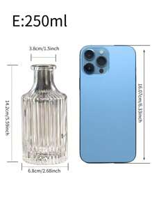 1pc 100/150/200/250ml Transparent Glass Sprout Vase - Flower Small Vase - Retro Style Decorative Small Vase - Country Wedding Decoration Mini Retro Vase - Family Dining Table Flower Decorat