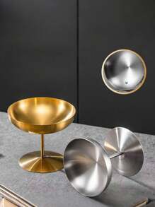 1pc Stainless Steel Ice Cream Cup, High Foot Ice Cream Cup, Pudding Mousse Fruit Salad Cup, For Home Kitchen Restaurant Hotel, Kitchen Supplies, Tableware Accessories