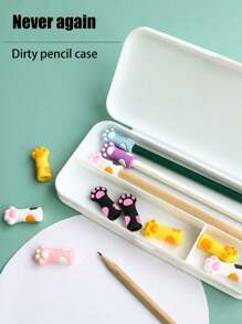 2件/5件/10件可爱猫爪形铅笔帽/卡通铅笔盒，硅胶保护套和铅笔帽，适合小学生、男孩和女孩返校