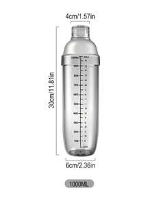 1pc Shaker, Plastic Shaker, Transparent, Plastic Plastic, Hand Drink Mixer Iced Tea Shaker Cup With Scales Sports Bottle, Water Bottle For Outdoor - Clear - View 11