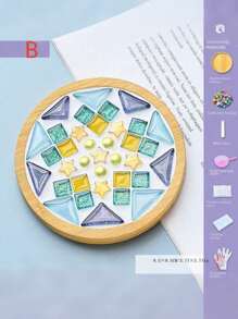 1set Diy Mosaic Coaster Material Kit For Parent-Child Activities, Girls' Toy, Handmade Diy Material