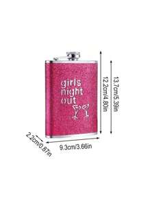 SHEIN 1 Stück 8oz Wein Flasche für Frauen, auslaufsichere Edelstahl Flasche mit glitzernder Beschichtung, tragbarer flacher Metall Weinflasche für Outdoor, geeignet für Bar, Grillen und Reisen, Aufbewahrungsbehälter, Raumdekoration, verwendbar für Wasser, Kaffee, Milch, Getränke usw., geeignet für Küche, Restaurant, Bar, Partys, Treffen, Hochzeiten, Geschenke für Freunde, Freundin, Vater, Weihnachten, Neujahr