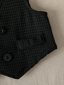 Souflis Souflis 3 件套男婴条纹长袖衬衫、华夫格裤和背心套装，优雅的服装组合，适合社交场合、聚会、派对、婚礼 - 彩色 - 查看 5