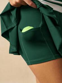 VARSIVA 户外休闲撞色无袖女式运动连衣裙 - 墨綠色 - 查看 7