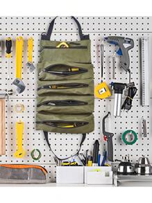1pc Heavy-Duty Roll-Up Tool Bag - Oxford Fabric Organizer, Suitable For Mechanics, Electricians, Carpenters, Etc. -, Portable, Stylish Industrial Gear With Multiple Compartments, Tool Storage Organizer