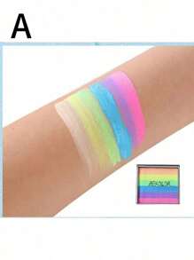 1 pieza Paleta de acuarela de 6 colores arco iris, kit de arte facial lavable para volver a la escuela - Multicolor - Ver 20