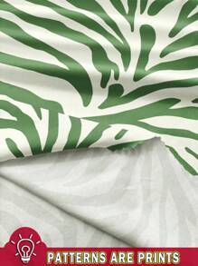 EMERY ROSE 休闲简约绿色不对称印花图案女式连衣裙，适合夏季度假，波西米亚风度假连衣裙，时尚休闲款 - 彩色 - 查看 3