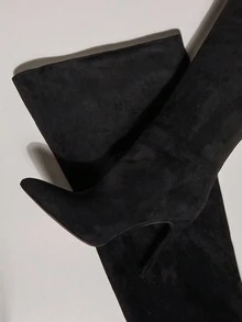 SHUZIA 女式简约细高跟休闲靴 - 黑色 - 查看 7