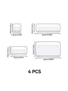 Juegos de organizadores de cajón de plástico transparente, 4 piezas/Set, 8 piezas/Set, 9 piezas/Set, 13 piezas/Set, 25 piezas/Set, diferentes conjuntos de combinaciones, organizadores de cajones versátiles para el baño y el tocador, contenedores de almacenamiento para maquillaje, dormitorio, utensilios de cocina y oficina, organizador de escritorio transparente de PET con cajones multifuncionales, ahorro de espacio, para organizar artículos de uso diario, decoraciones, decoración de otoño, decoración festiva, decoración de habitaciones, decoración del hogar, decoración de otoño, decoración de dormitorio, decoración navideña para regalo de temporada