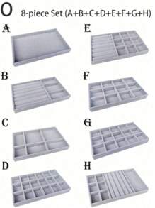 Jewelry Tray Organizer, Jewelry Necklace Earring Ring Display Storage Box, Stackable Jewelry Holder Case Makeup Cosmetic Organizer For Earrings Necklace Rings Bracelets Pendants Pearl