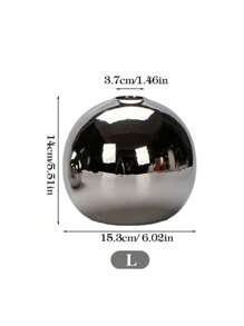 1 Peça Vaso Cerâmico Decoração Doméstica Artesanato, Vaso de Flor Arte Vaso Hidropônico Decoração Doméstica Presentes, Vaso Cerâmico Artesanato Pequena Bola Redonda Vaso Recipiente de Planta Copo Arranjo Floral Decoração Doméstica de Mesa (Prata) - Prata - Visão 11