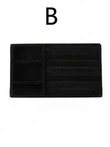 天鹅绒珠宝托盘，大容量珠宝收纳盒，带独立隔层，可堆叠珠宝展示架，可放置耳环、项链、手镯、戒指、发夹、发带等。 - 黑色 - 查看 34