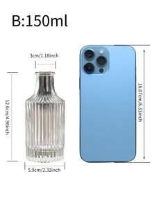 1pc 100/150/200/250ml Transparent Glass Sprout Vase - Flower Small Vase - Retro Style Decorative Small Vase - Country Wedding Decoration Mini Retro Vase - Family Dining Table Flower Decorat