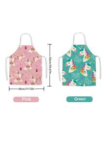 1/2/4 件儿童围裙，卡通独角兽风格男孩女孩围裙，适用于烹饪、烘焙、艺术绘画、园艺围裙、儿童围裙、儿童围裙、儿童围裙、幼儿烹饪围裙、男童围裙、儿童围裙、围裙、儿童围裙、儿童围裙、儿童烹饪围裙、幼儿围裙、儿童厨师、儿童烹饪围裙、可爱围裙、儿童围裙、儿童围裙、围裙