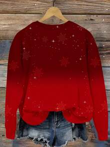 EMERY ROSE Women's Casual Loose Fit Reindeer Print Crew Neck Long Sleeve Sweatshirt Christmas - Multicolor - View 2