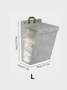 1Pc Laundry Basket With Lid, Storage Containes, Large Capacity Foldable Slim Dirty Clothes Hamper With Handles, Hanging Wall Laundry Bag For Bedroom, Bathroom, Dorm, Living Room Laundry Room,Multi-Functional Organizer(Gray) Christmas For Holiday Gift Giving