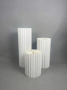 象牙色纸板底座架、折叠柱架、婚礼道具、落地展示柱架、DIY 底座盒，带圆形顶板，折叠纸质圆柱底座，婚礼生日蛋糕花架，最佳礼物、婚礼装饰、家居装饰、房间装饰、毕业生日装饰、派对装饰、单身派对