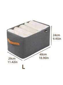 1PC Clothes Organizer With Handle & Steel Frame | Stackable Wardrobe Storage Bins For Closet, Bedroom, And Living Room | Space-Saving Storage Basket For Clothes, Toys, Dolls & Home Decor – Ideal For Autumn, Christmas & Holiday Gift Giving - Grey - View 8