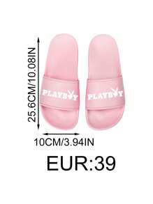 Missguided x Playboy Comfort Slip On Pool Slides Summer Beach House Indoor Outdoor Slippers Bath Shower Sandals Anti Slip Sole - Pink - View 5