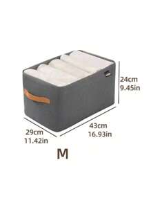 1PC Clothes Organizer With Handle & Steel Frame | Stackable Wardrobe Storage Bins For Closet, Bedroom, And Living Room | Space-Saving Storage Basket For Clothes, Toys, Dolls & Home Decor – Ideal For Autumn, Christmas & Holiday Gift Giving - Grey - View 9
