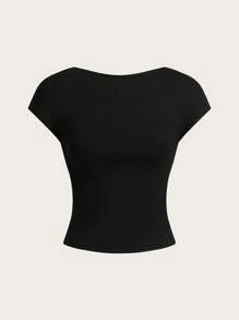 SHEIN EZwear 3pcs Casual Leopard Print Cropped Backless T-Shirts, Suitable For Summer - Multicolor - View 8