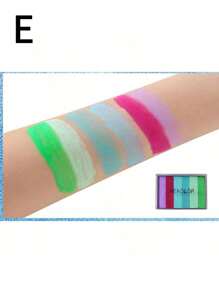 1 pieza Paleta de acuarela de 6 colores arco iris, kit de arte facial lavable para volver a la escuela - Multicolor - Ver 18