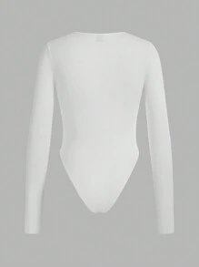 SHEIN EZwear 3pcs Women's Casual Minimalist Long Sleeve Bodysuit, Suitable For All Seasons Fall Clothes