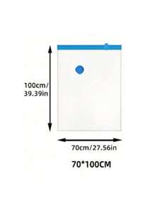 1PC Vacuum Compression Zipper Storage Bags,Storage Containers, Storage Bags.School Bag,Vacuum Compression Bag [Pump Not Included] For Clothes, Quilts, Cabinet,Dolls, Girls Toys Storage-Saves 80% Space, Travel Storage Bag (5 Sizes Available) Decorations Autumn Decor Festival Decor Room Decor Home Decor Fall Decor Bedroom Decor Christmas For Holiday Gift Giving - Blue and White - View 10
