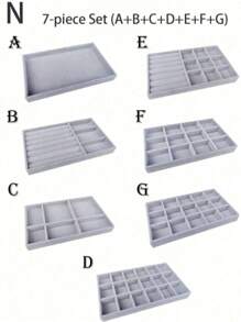 Jewelry Tray Organizer, Jewelry Necklace Earring Ring Display Storage Box, Stackable Jewelry Holder Case Makeup Cosmetic Organizer For Earrings Necklace Rings Bracelets Pendants Pearl