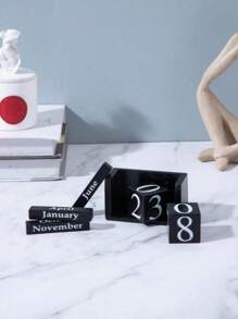 1pc Creative Wooden Calendar Numeric Decor For Living Room, Study, Store, Bar Counter Best Gifts Birthday