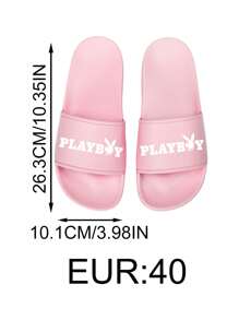 Missguided x Playboy Comfort Slip On Pool Slides Summer Beach House Indoor Outdoor Slippers Bath Shower Sandals Anti Slip Sole - Pink - View 6