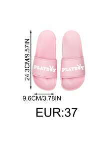 Missguided x Playboy Comfort Slip On Pool Slides Summer Beach House Indoor Outdoor Slippers Bath Shower Sandals Anti Slip Sole - Pink - View 10