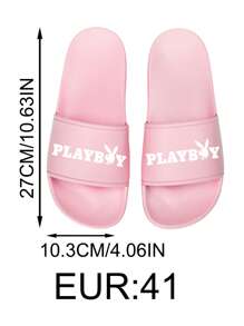 Missguided x Playboy Comfort Slip On Pool Slides Summer Beach House Indoor Outdoor Slippers Bath Shower Sandals Anti Slip Sole - Pink - View 9